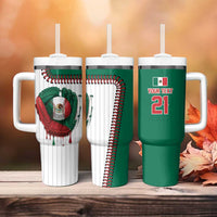 Custom Dripping Baseball Mexico Tumbler With Handle