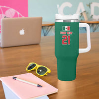 Custom Dripping Baseball Mexico Tumbler With Handle