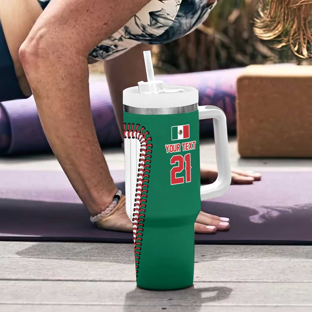 Custom Dripping Baseball Mexico Tumbler With Handle