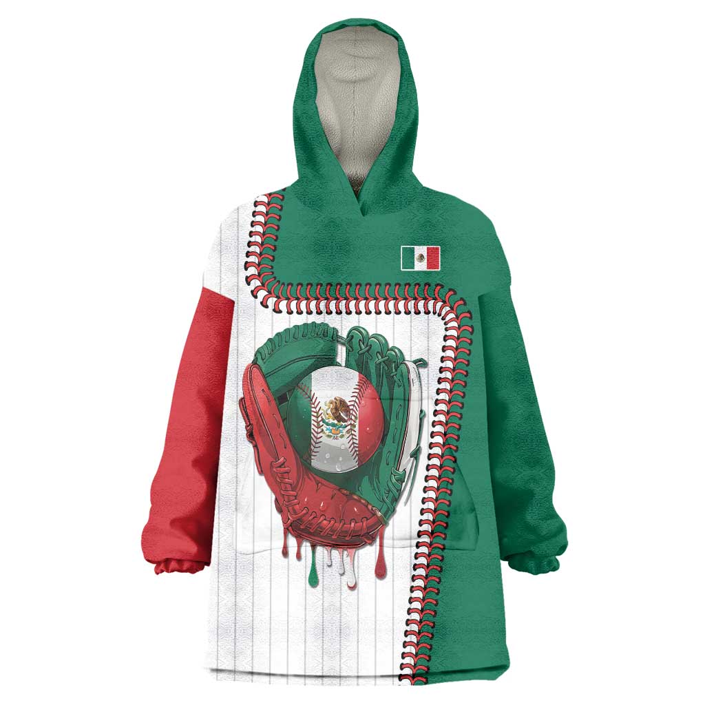 Custom Dripping Baseball Mexico Wearable Blanket Hoodie
