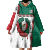 Custom Dripping Baseball Mexico Wearable Blanket Hoodie