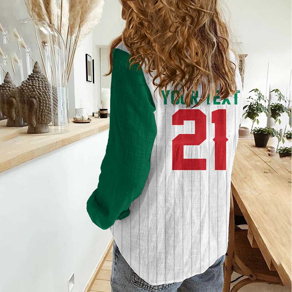 Custom Dripping Baseball Mexico Women Casual Shirt