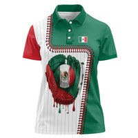 Custom Dripping Baseball Mexico Women Polo Shirt