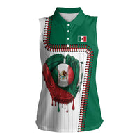 Custom Dripping Baseball Mexico Women Sleeveless Polo Shirt