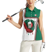 Custom Dripping Baseball Mexico Women Sleeveless Polo Shirt