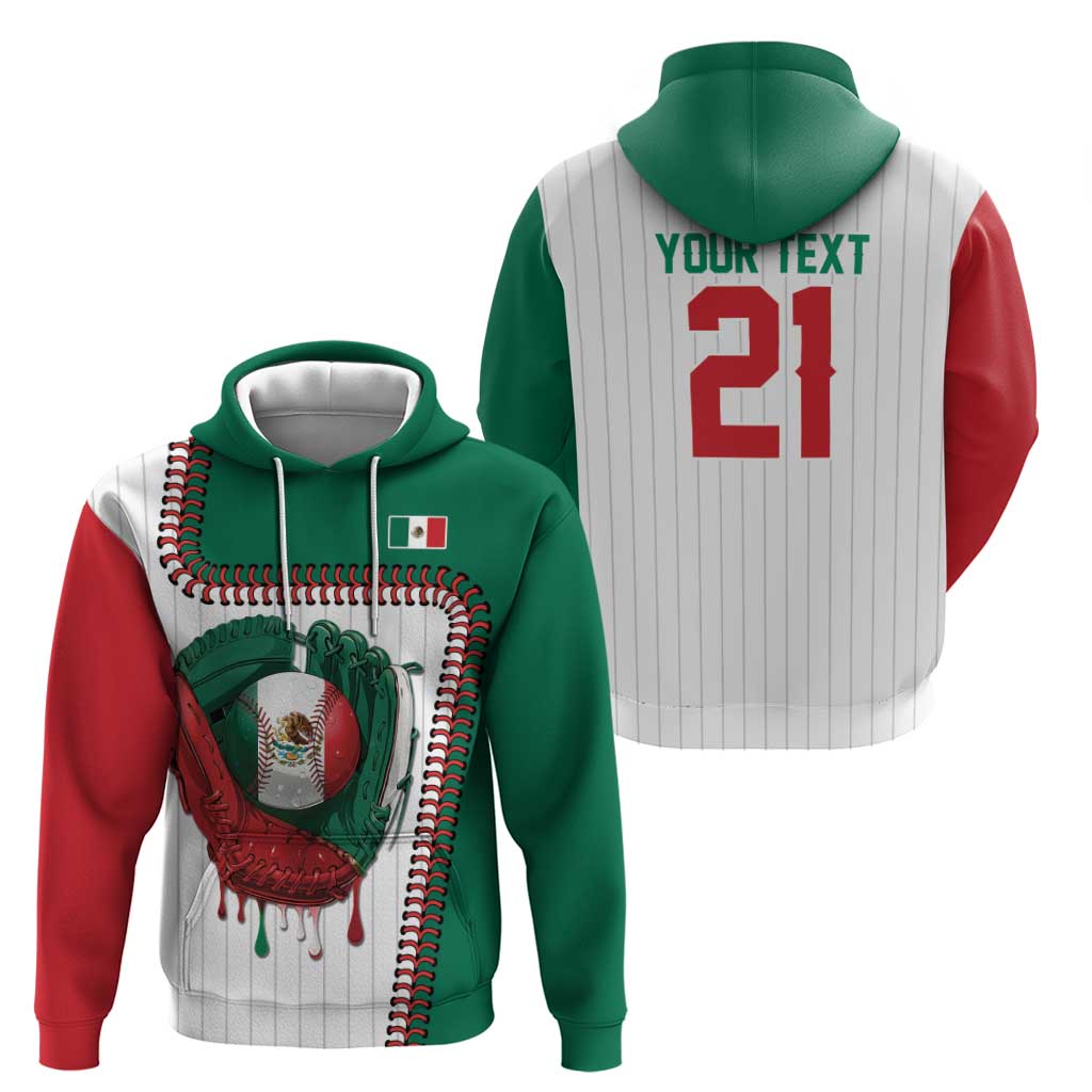 Custom Dripping Baseball Mexico Zip Hoodie