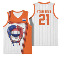 Custom Dripping Baseball Netherlands Basketball Jersey