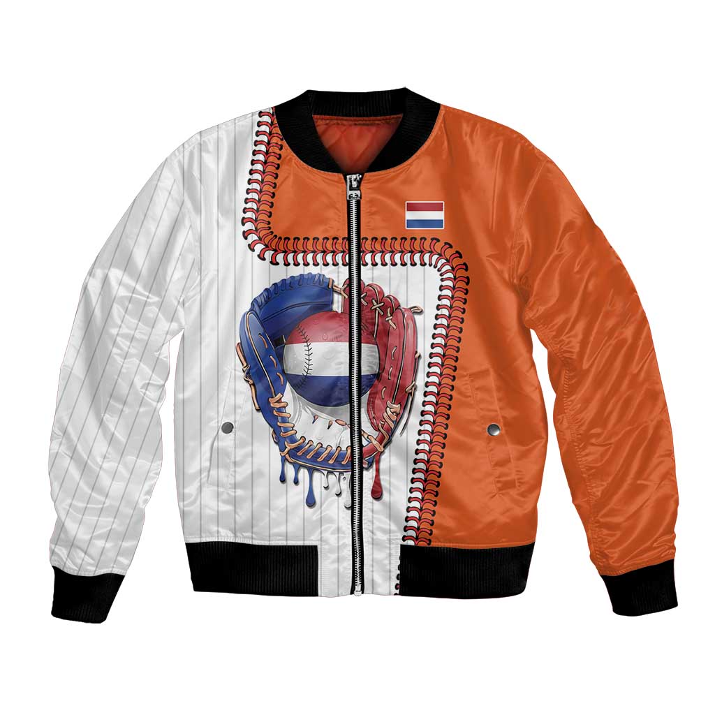 Custom Dripping Baseball Netherlands Bomber Jacket