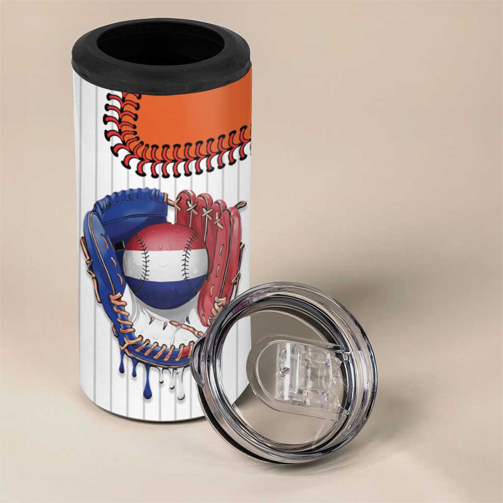 Custom Dripping Baseball Netherlands 4 in 1 Can Cooler Tumbler