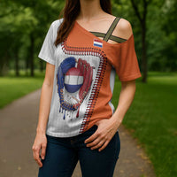 Custom Dripping Baseball Netherlands Cross Shoulder Shirt
