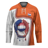 Custom Dripping Baseball Netherlands Hockey Jersey