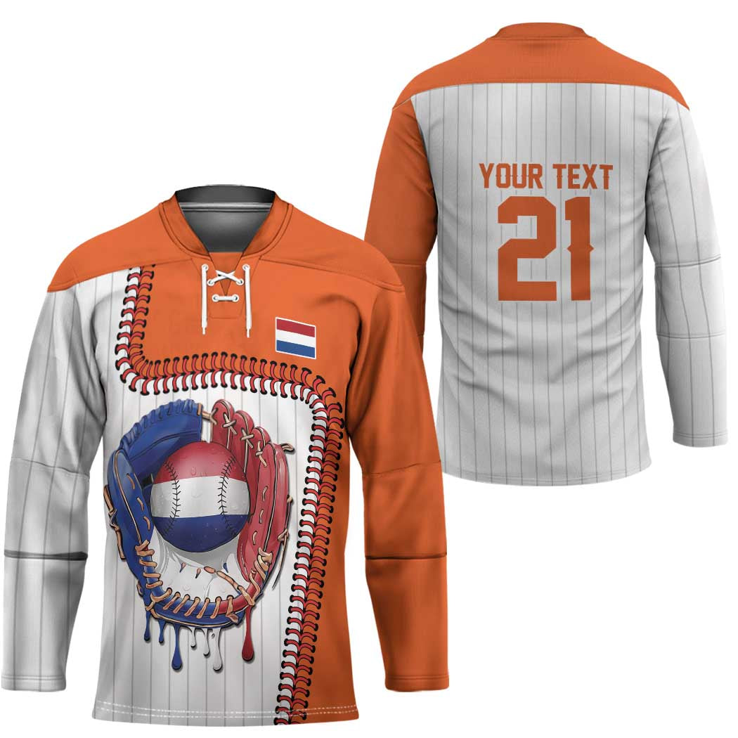 Custom Dripping Baseball Netherlands Hockey Jersey