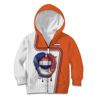 Custom Dripping Baseball Netherlands Kid Hoodie