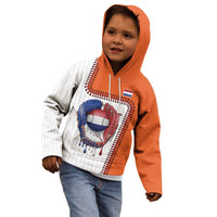 Custom Dripping Baseball Netherlands Kid Hoodie