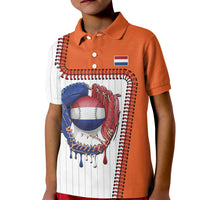 Custom Dripping Baseball Netherlands Kid Polo Shirt