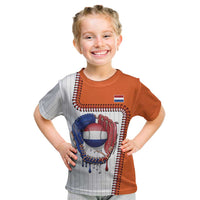 Custom Dripping Baseball Netherlands Kid T Shirt