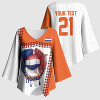 Custom Dripping Baseball Netherlands Kimono Sleeve Blouse