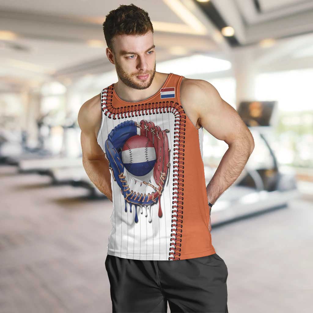 Custom Dripping Baseball Netherlands Men Tank Top