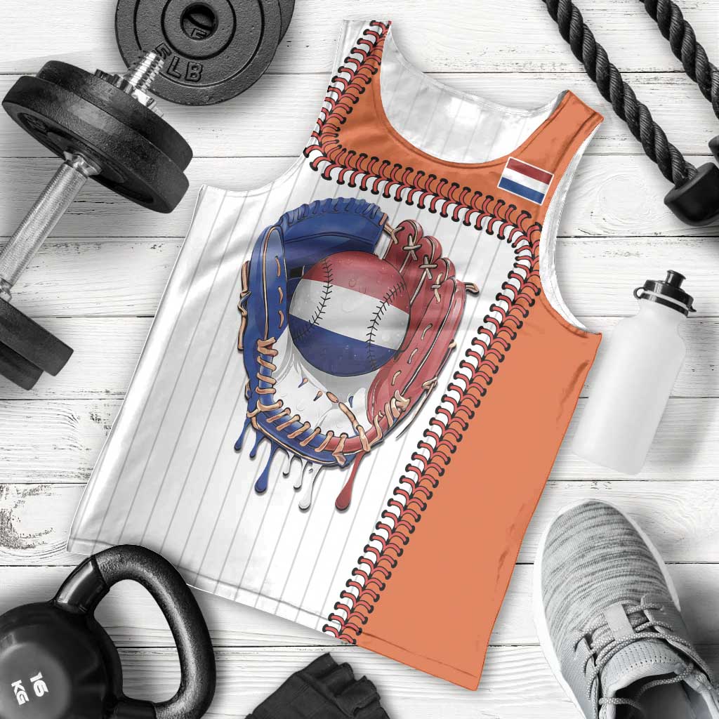 Custom Dripping Baseball Netherlands Men Tank Top
