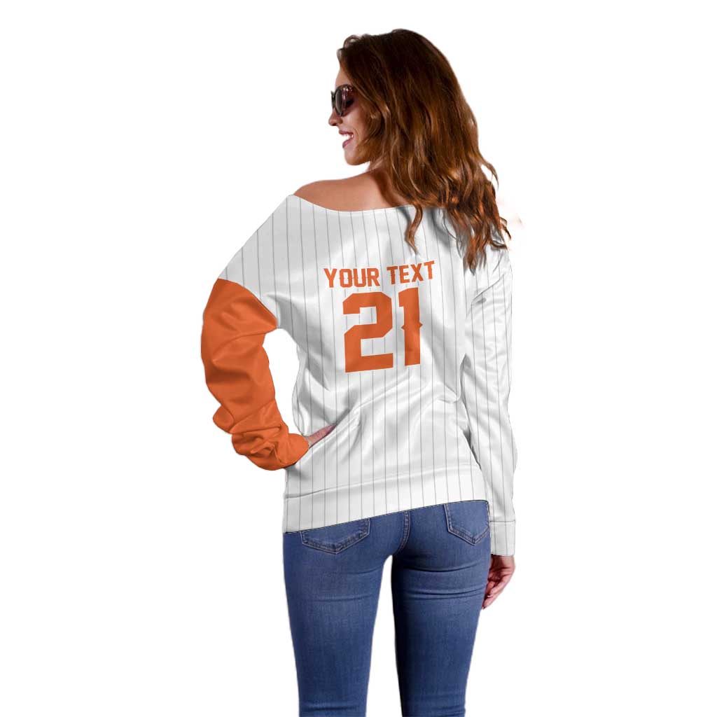 Custom Dripping Baseball Netherlands Off Shoulder Sweater