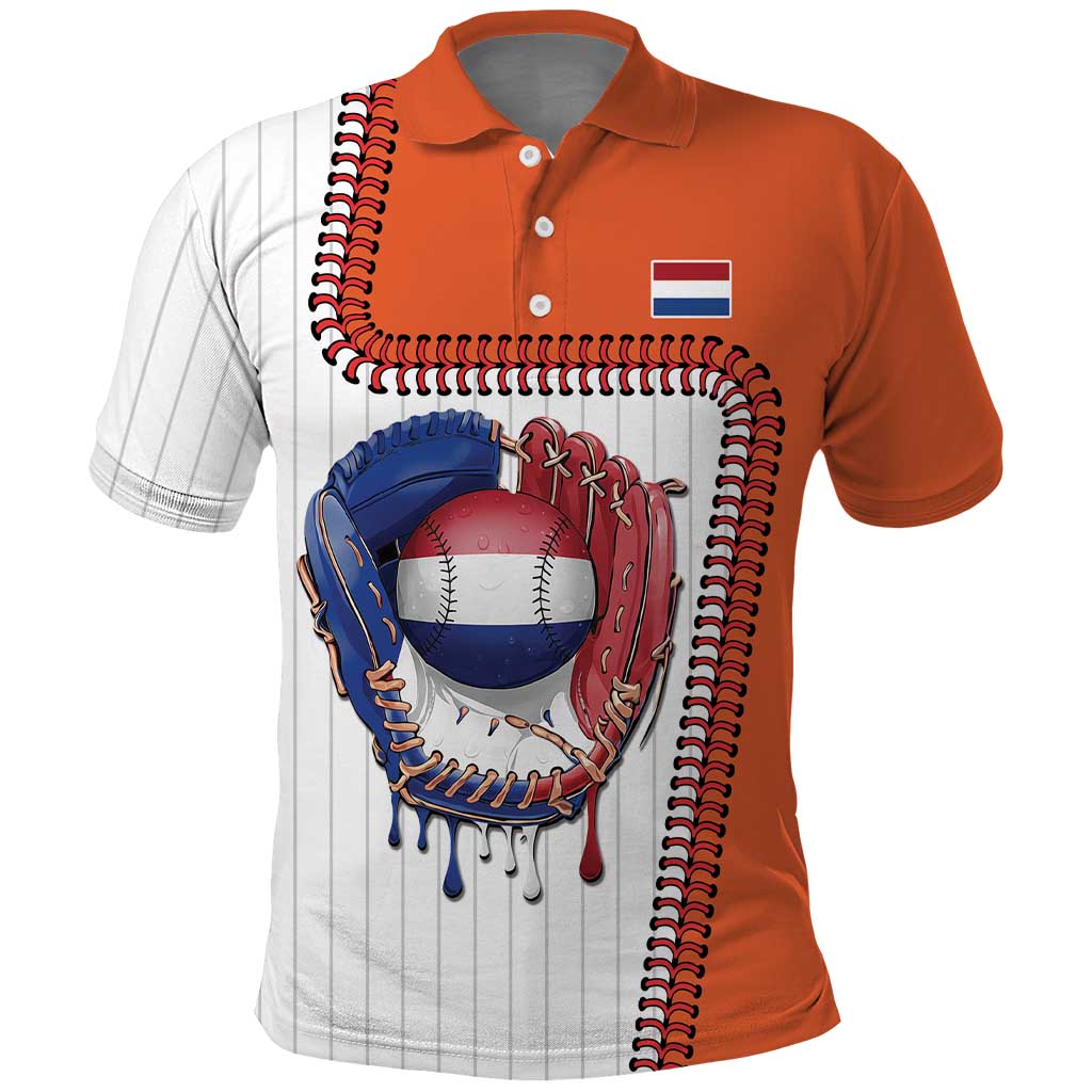 Custom Dripping Baseball Netherlands Polo Shirt