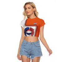 Custom Dripping Baseball Netherlands Raglan Cropped T Shirt