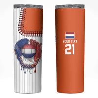 Custom Dripping Baseball Netherlands Skinny Tumbler