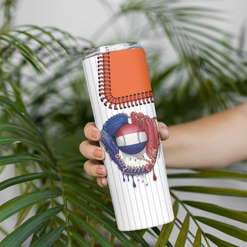 Custom Dripping Baseball Netherlands Skinny Tumbler