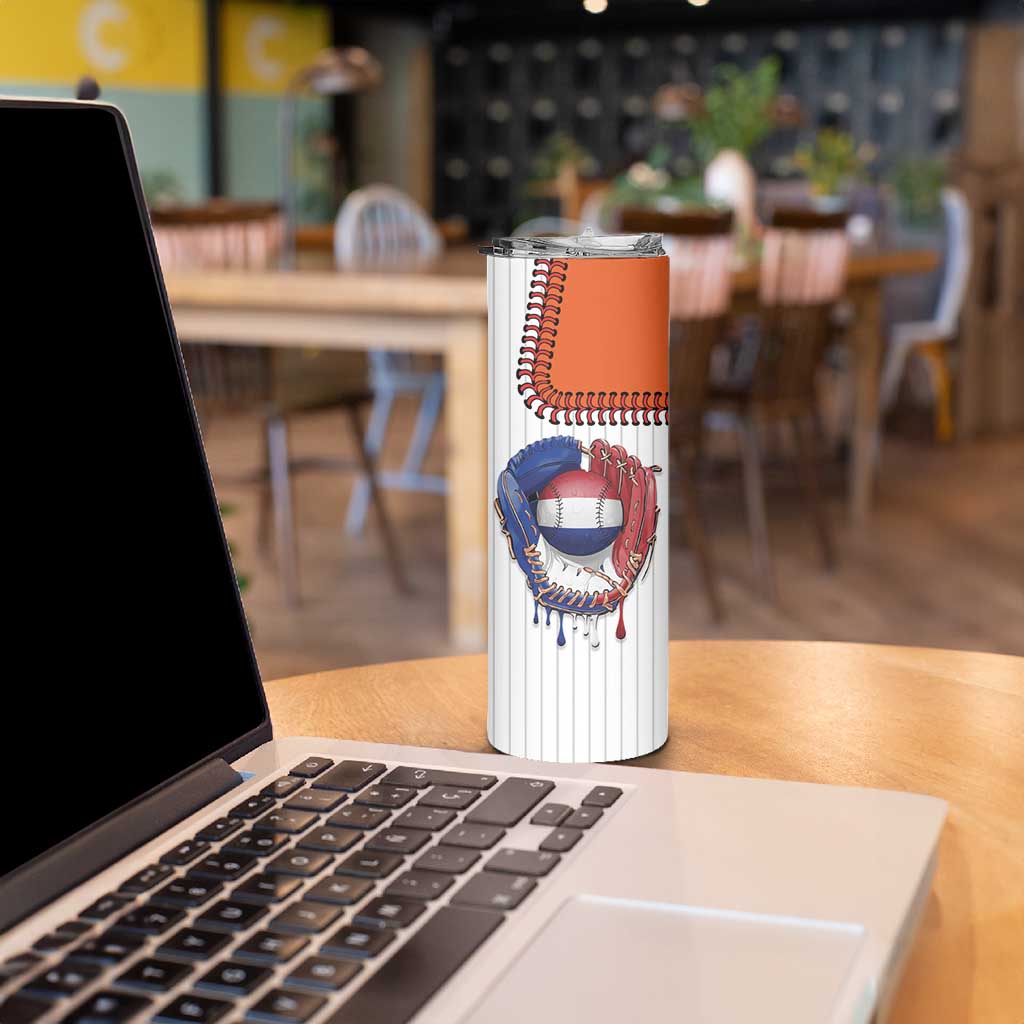 Custom Dripping Baseball Netherlands Skinny Tumbler