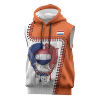Custom Dripping Baseball Netherlands Sleeveless Hoodie
