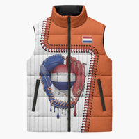 Custom Dripping Baseball Netherlands Sleeveless Puffer Jacket