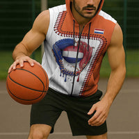 Custom Dripping Baseball Netherlands Sleeveless Zip Hoodie