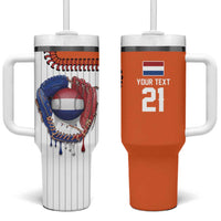 Custom Dripping Baseball Netherlands Tumbler With Handle