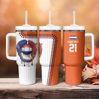 Custom Dripping Baseball Netherlands Tumbler With Handle