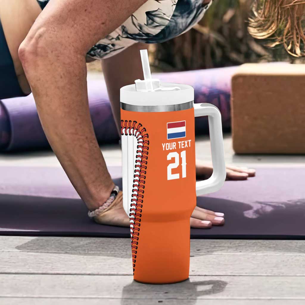 Custom Dripping Baseball Netherlands Tumbler With Handle