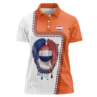 Custom Dripping Baseball Netherlands Women Polo Shirt