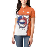Custom Dripping Baseball Netherlands Women Polo Shirt