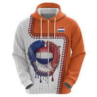 Custom Dripping Baseball Netherlands Zip Hoodie