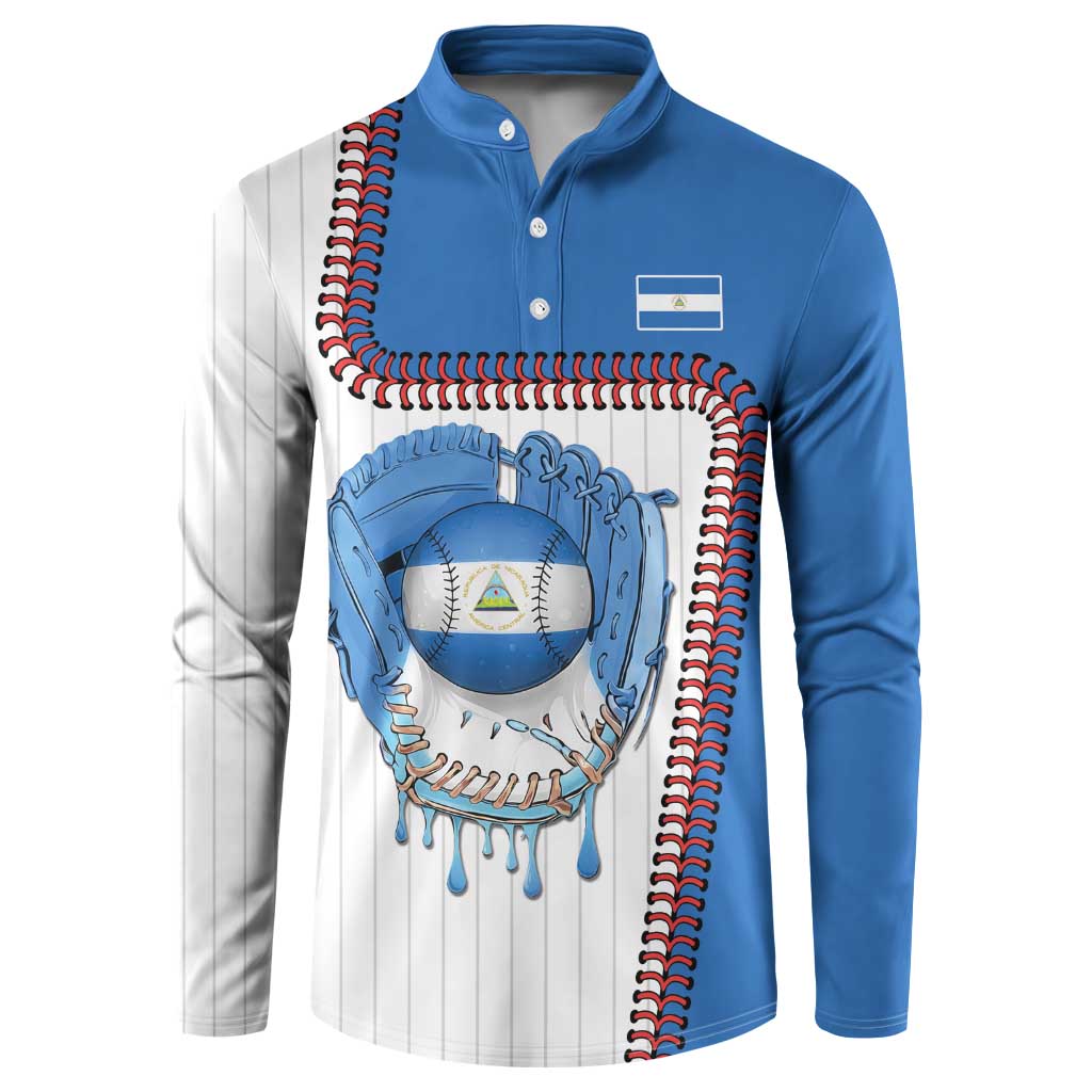 Custom Dripping Baseball Nicaragua Button Sweatshirt