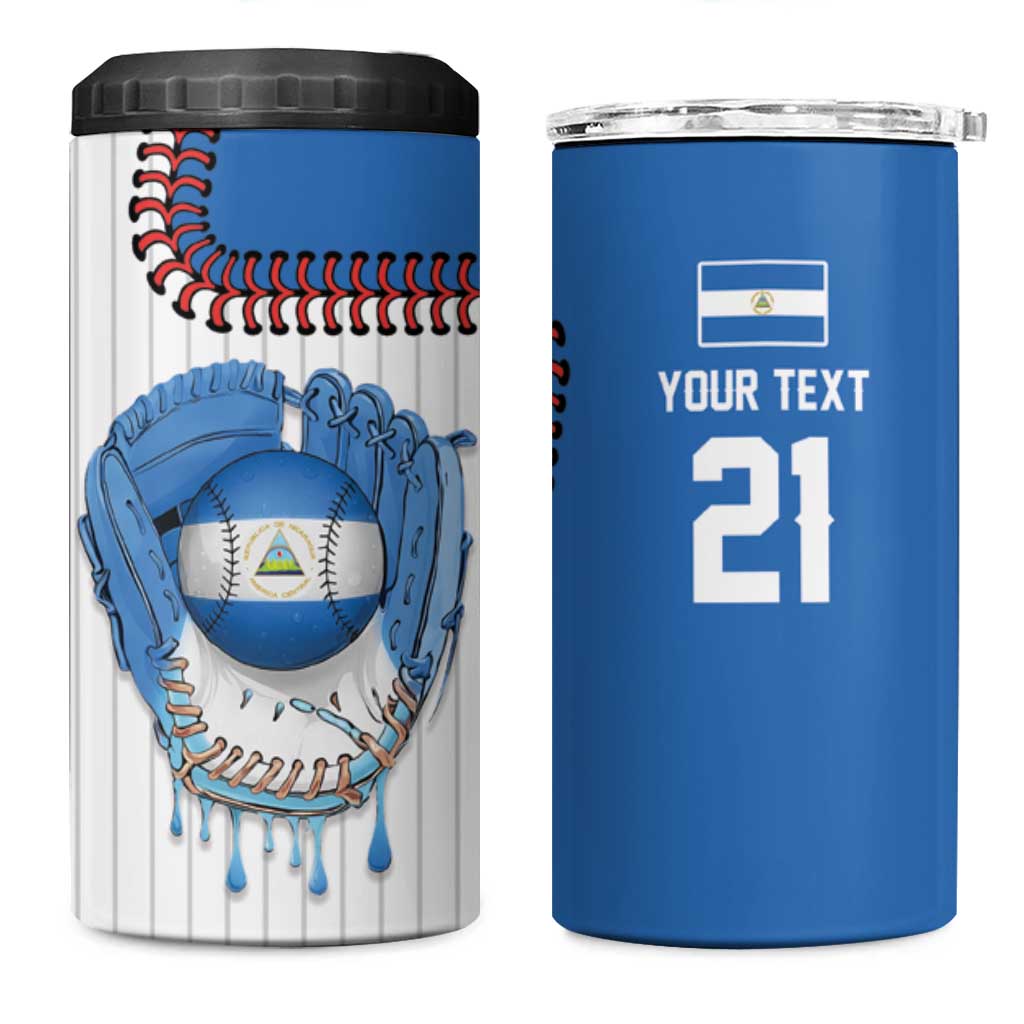 Custom Dripping Baseball Nicaragua 4 in 1 Can Cooler Tumbler