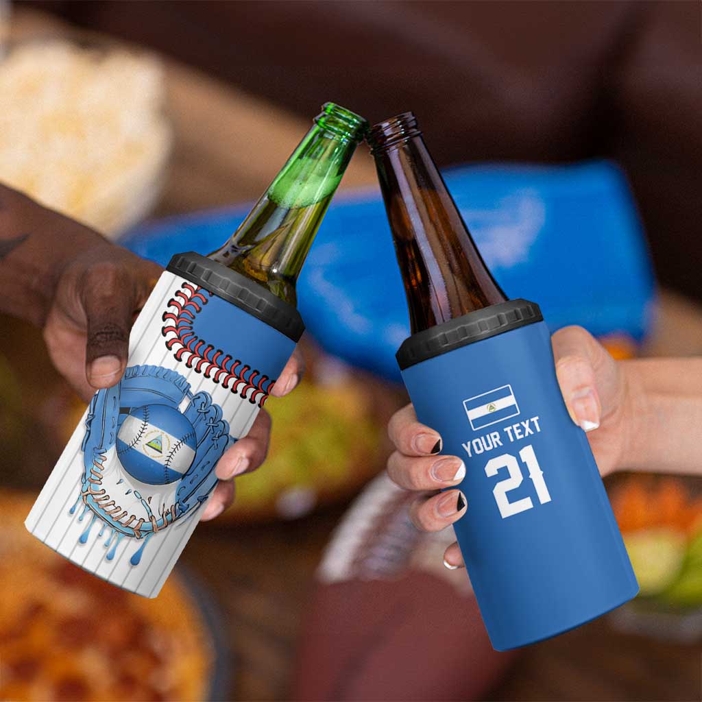 Custom Dripping Baseball Nicaragua 4 in 1 Can Cooler Tumbler