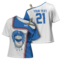 Custom Dripping Baseball Nicaragua Cross Shoulder Shirt