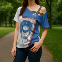 Custom Dripping Baseball Nicaragua Cross Shoulder Shirt