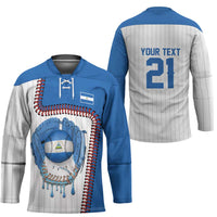 Custom Dripping Baseball Nicaragua Hockey Jersey