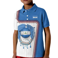 Custom Dripping Baseball Nicaragua Kid Polo Shirt