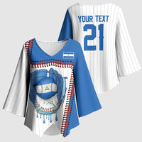 Custom Dripping Baseball Nicaragua Kimono Sleeve Blouse