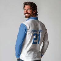 Custom Dripping Baseball Nicaragua Long Sleeve Polo Shirt