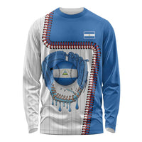 Custom Dripping Baseball Nicaragua Long Sleeve Shirt