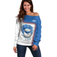 Custom Dripping Baseball Nicaragua Off Shoulder Sweater