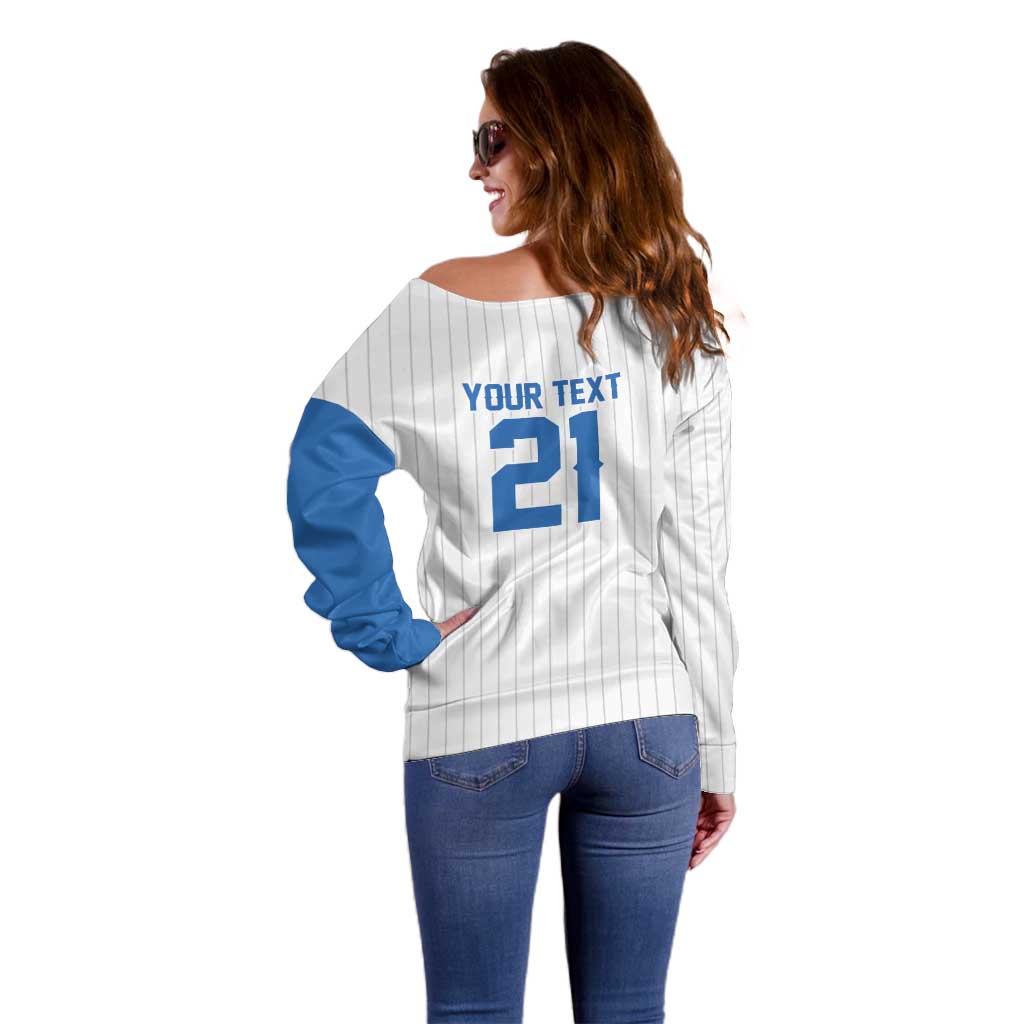 Custom Dripping Baseball Nicaragua Off Shoulder Sweater
